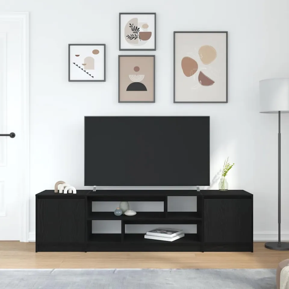 vidaXL Tv-meubel 188,5x41x50 cm spaanplaat zwart eikenkleurig, foto 3