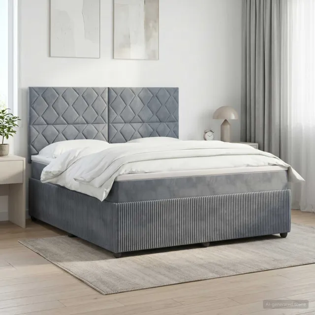 vidaXL Boxspringbed met matras Donkergrijs 180 x 200 cm Fluweel