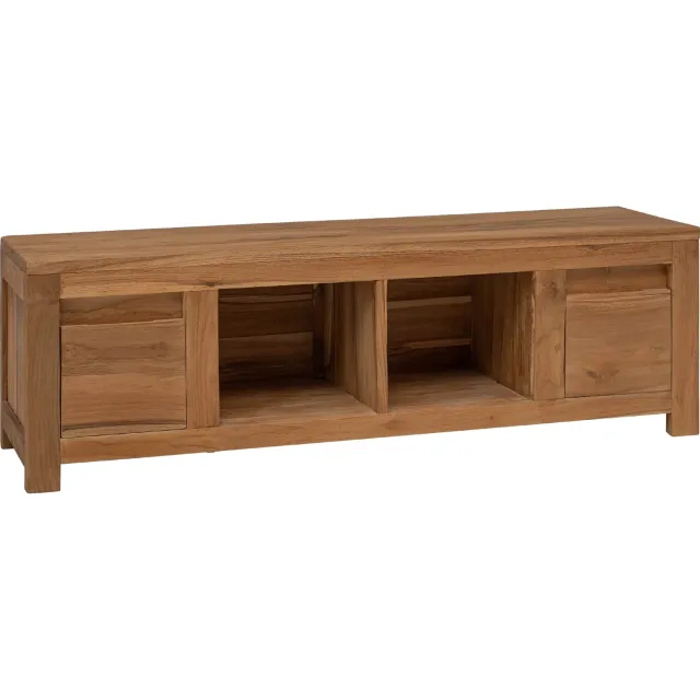 vidaXL TV-kast 110 x 30 x 35 cm Naturel Massief Teakhout Bruin