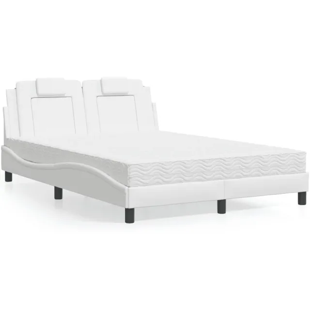 vidaXL Bed "Viana" met matras kunstleer wit 140x200 cm