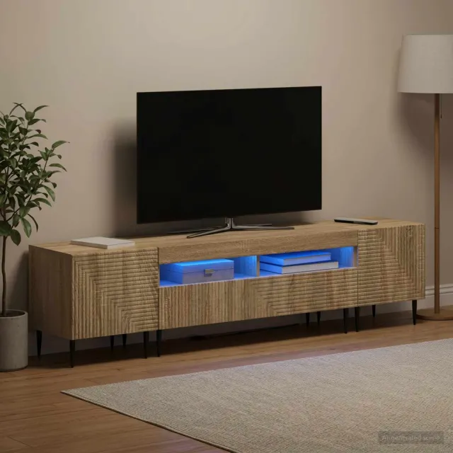 vidaXL 3-delige LED TV-kast Sonoma Eiken Bewerkt hout