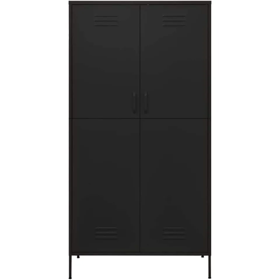 vidaXL Kledingkast 90x50x180 cm staal zwart