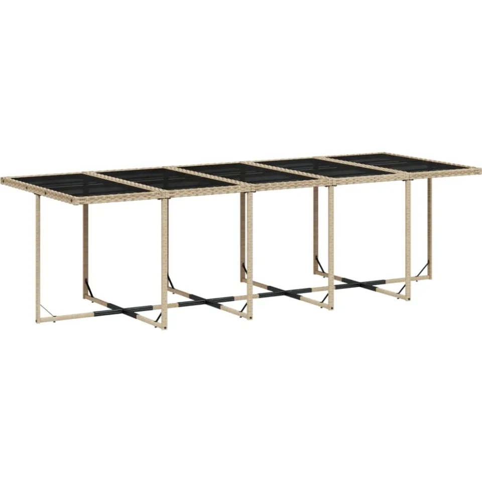 vidaXL 15-delige Tuinset met kussens poly rattan beige, foto 3