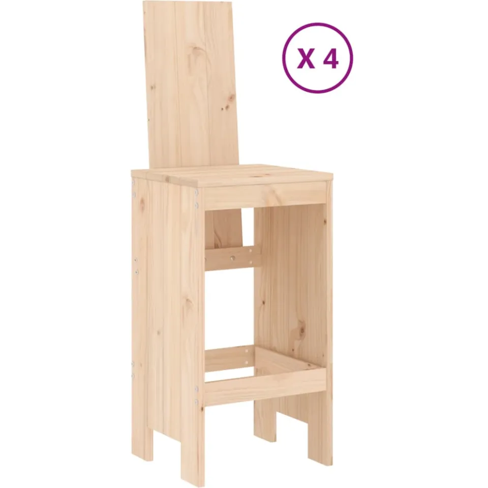 vidaXL 5-delige Barset massief grenenhout Bruin