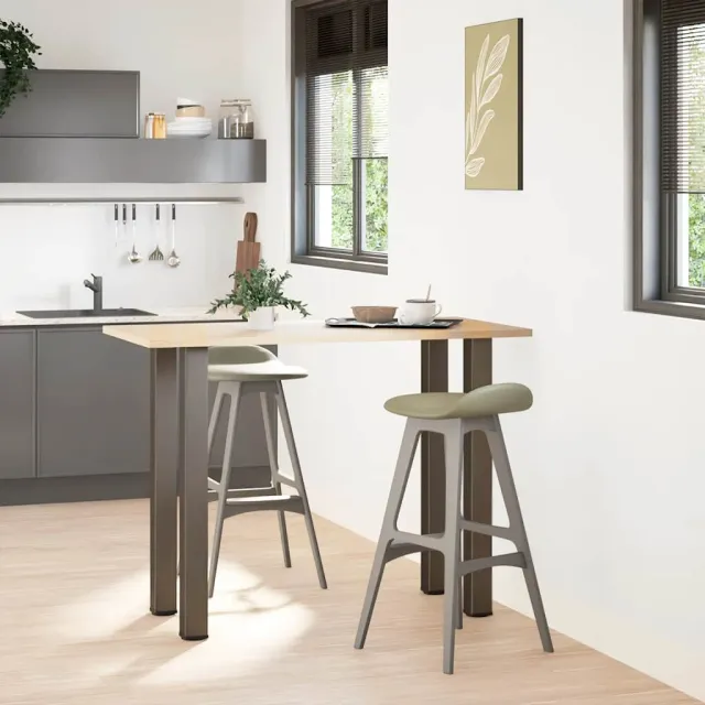 vidaXL Bartafelpoten 4 st 110-112 cm staal naturel Bruin