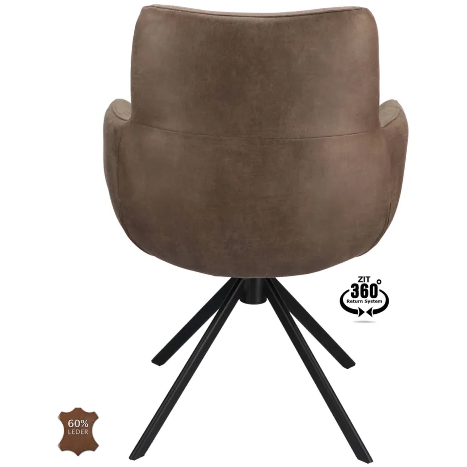 Wehkamp Home Sabi draaibare armstoel bruin, foto 4