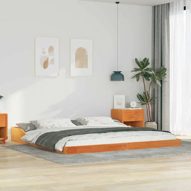 vidaXL Bedframe Wasbruin 180 x 210 cm Massief grenenhout