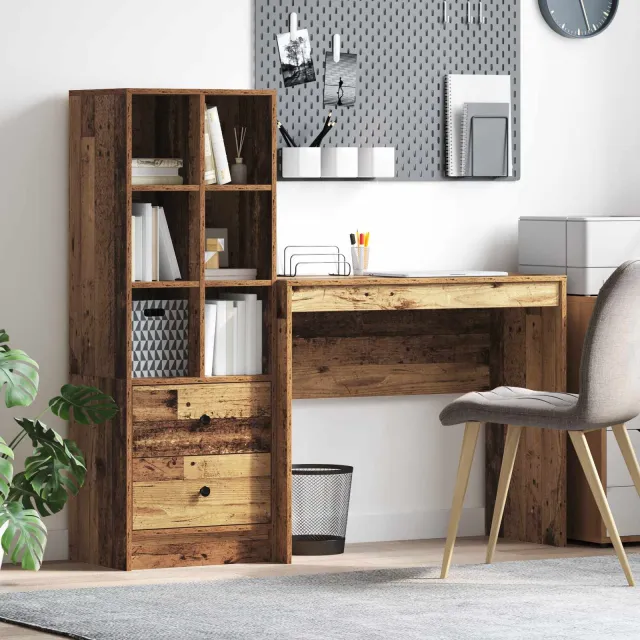 vidaXL Bureau Oudhout 135,5 x 40 x 127 cm 2 st Bruin