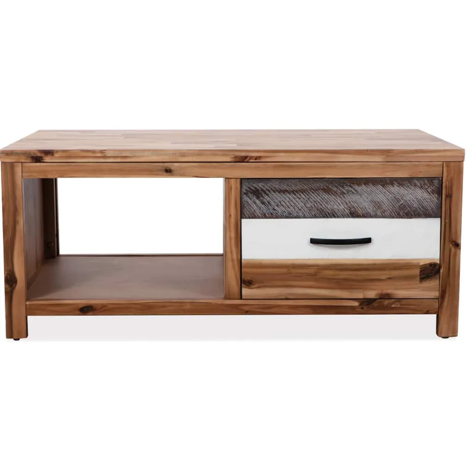 vidaXL Salontafel 90x50x37,5 cm massief acaciahout Bruin