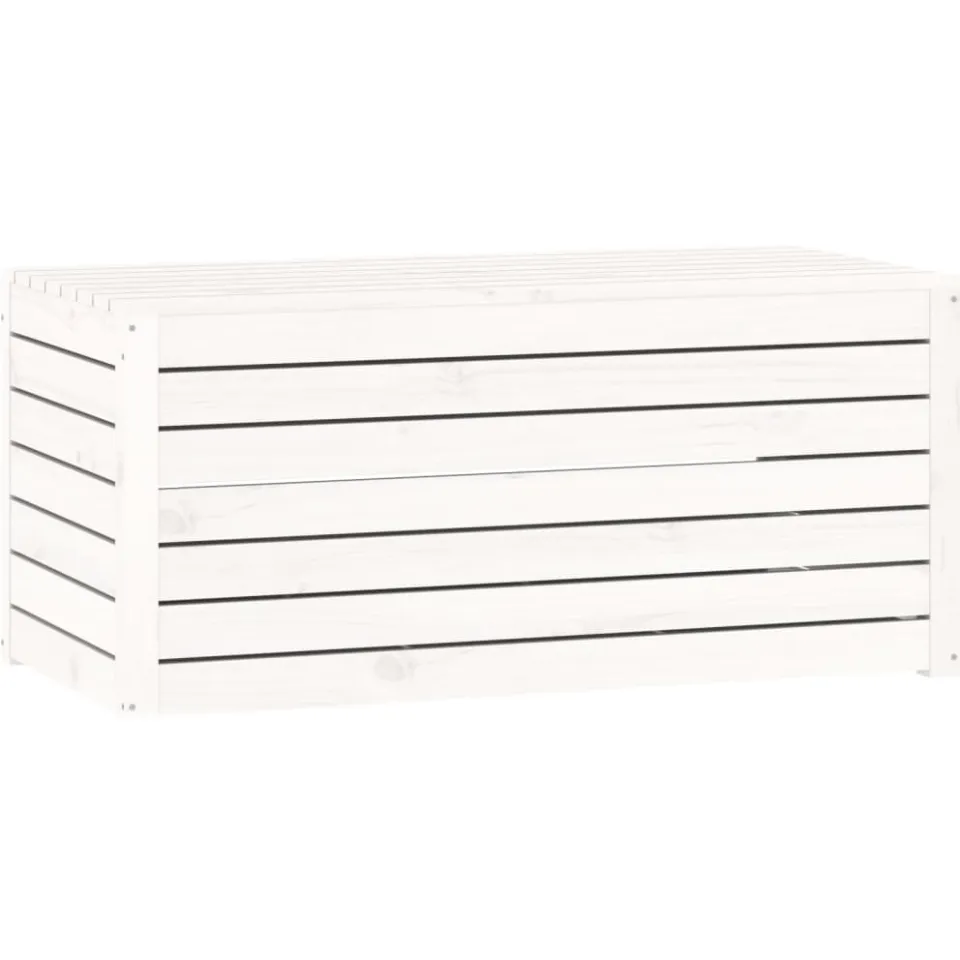 vidaXL Tuinbox 101x50,5x46,5 cm massief grenenhout wit, foto 3