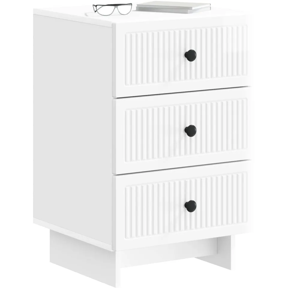 vidaXL Nachtkastje Hoogglans Wit 43 x 41 x 66,5 cm Bewerkt hout