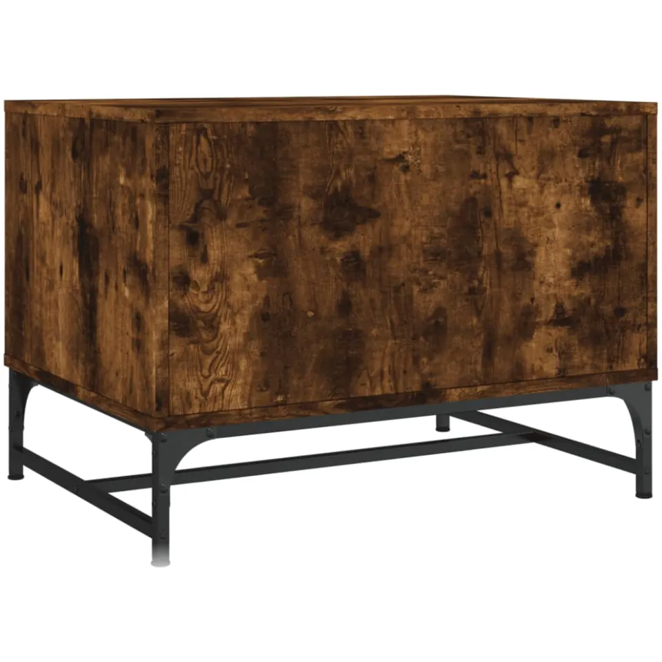 vidaXL Salontafel met glazen deuren 68,5x50x50 cm gerookt eikenkleurig, foto 5
