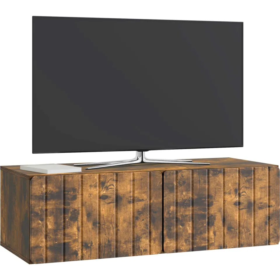 vidaXL Wandbeugel TV-kast 98 x 41 x 30 cm Gerookt eiken Bewerkt hout Bruin