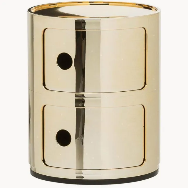 Kartell Design container Componibili, 2 modules, H 40 cm Goudkleurig