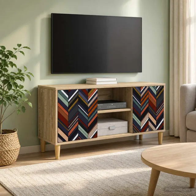 vidaXL Tv-meubel OMMEN 102 x 33 x 50 cm Sonoma Bewerkt hout bruin