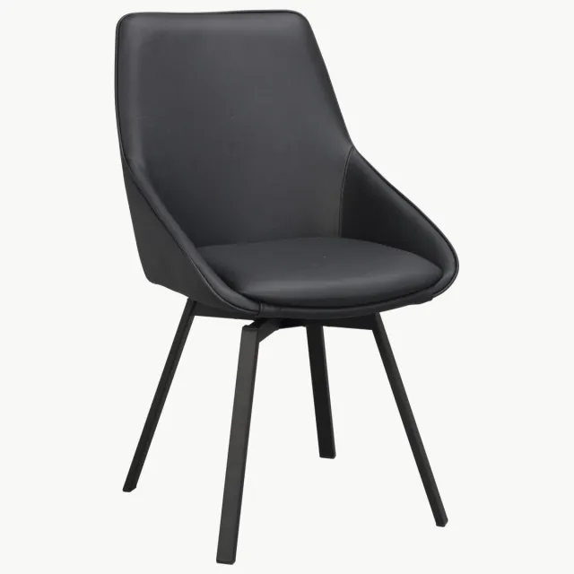 Rowico Home Draaibare leren stoelen Alison, 2-delig Zwart
