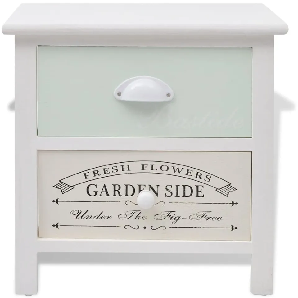 vidaXL Nachtkastjes Franse stijl 2 st hout Wit