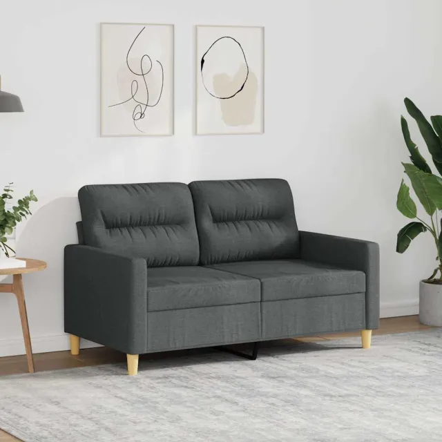 vidaXL Tweezitsbank 120 cm stof donkergrijs