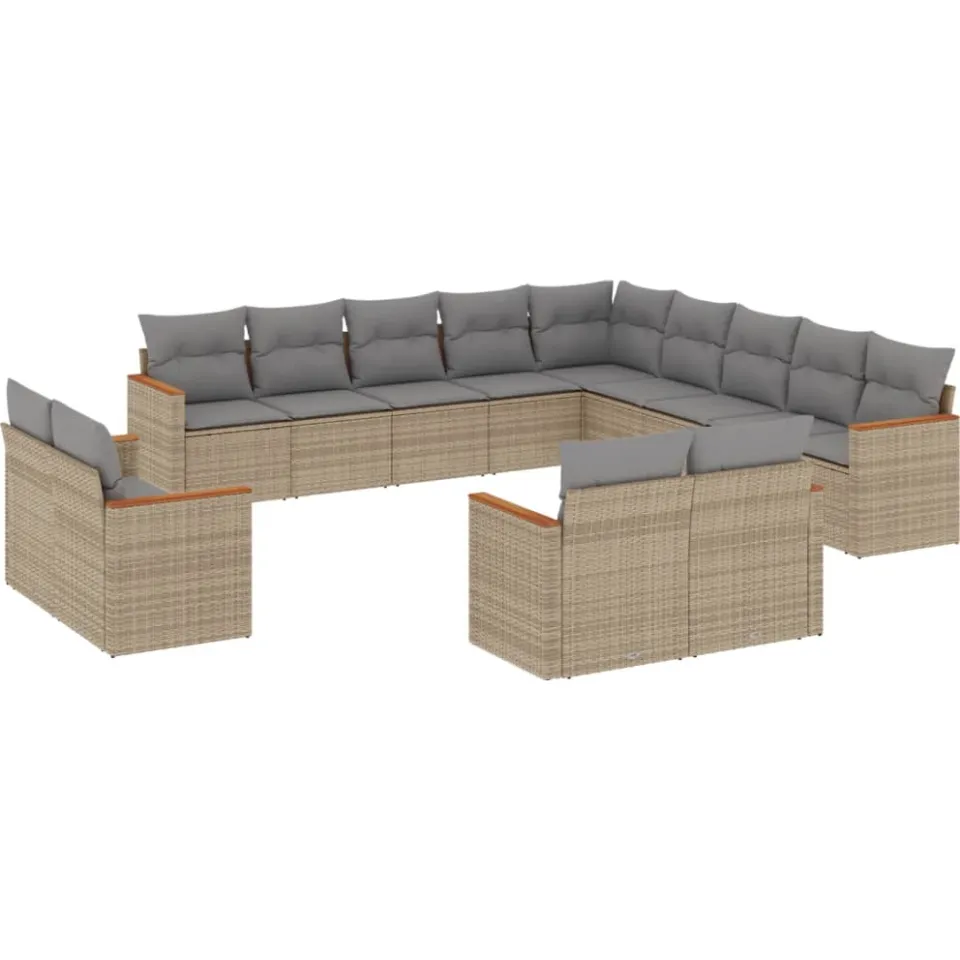 vidaXL Patio Sofa Set 13-zits Gemengd beige, foto 3