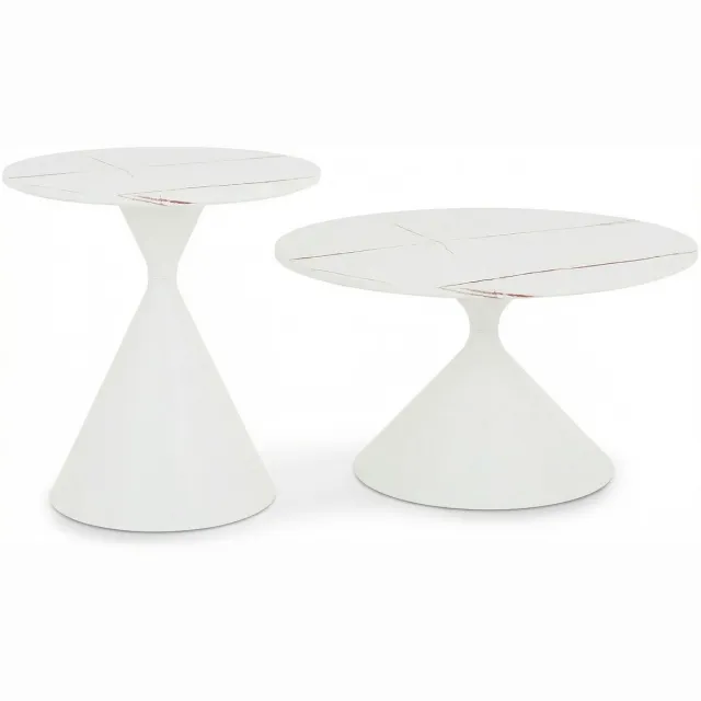 IDIMEX Salontafelset ISOMA rond 50/70 cm – Wit