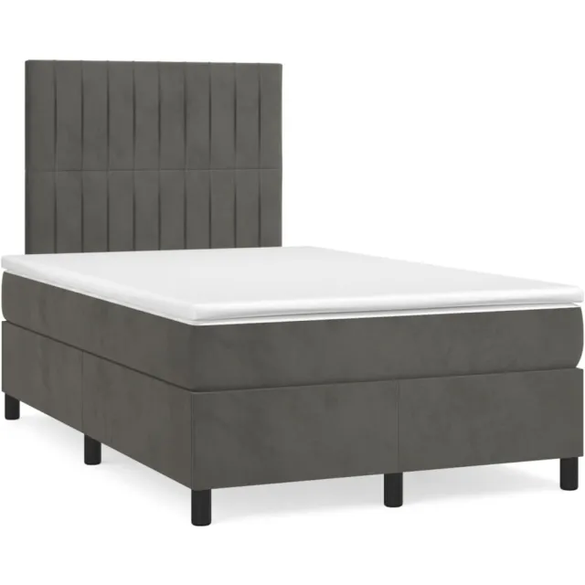 vidaXL Boxspring met matras fluweel donkergrijs 120x190 cm grijs
