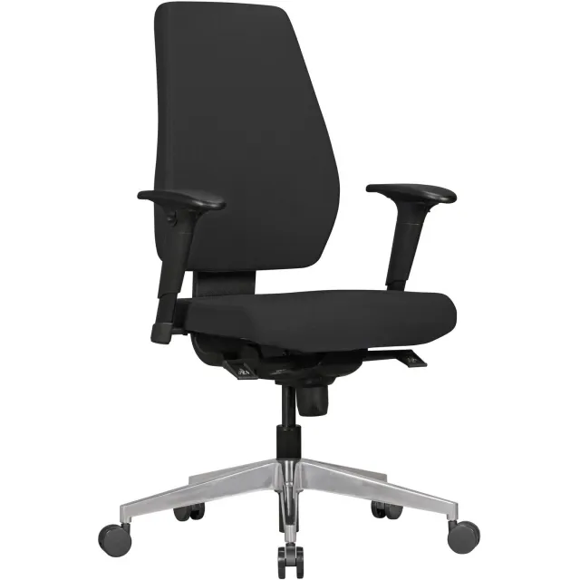 Cosmo Casa Bureaustoel - Ergonomisch - Directiestoel - Zwart - Aluminium onderstel - Met armleuningen