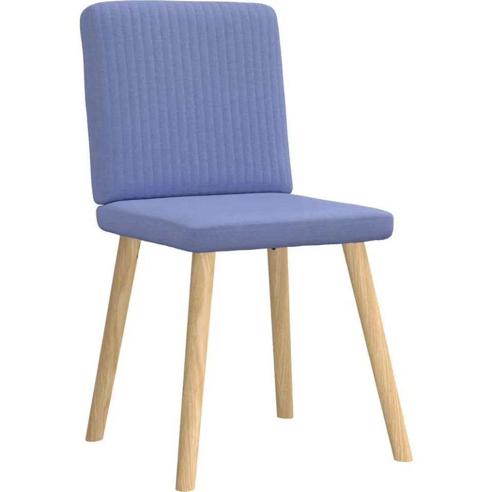 vidaXL Eetkamerstoelen 4 st stof jeansblauw blauw, foto 3
