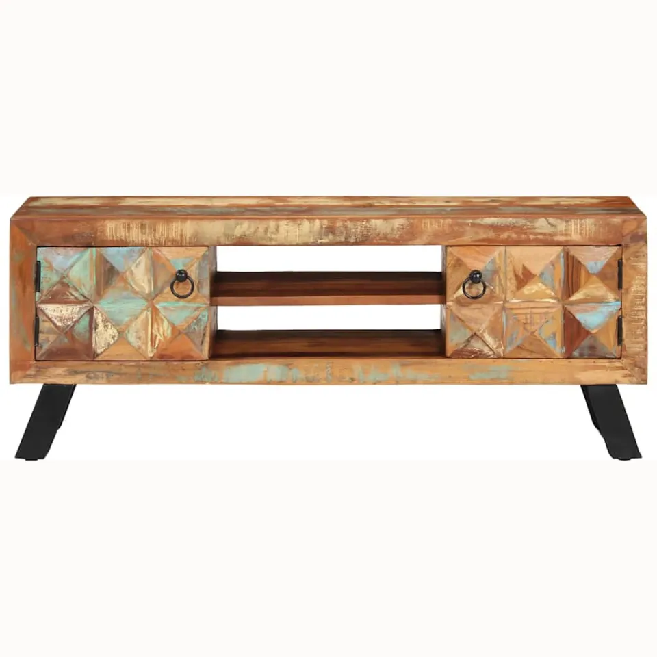 vidaXL Tv-meubel 112x30x45 cm massief gerecycled hout meerkleurig, foto 3