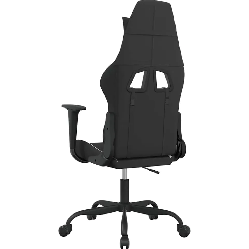 vidaXL Massage gamestoel stof zwart en wit, foto 4