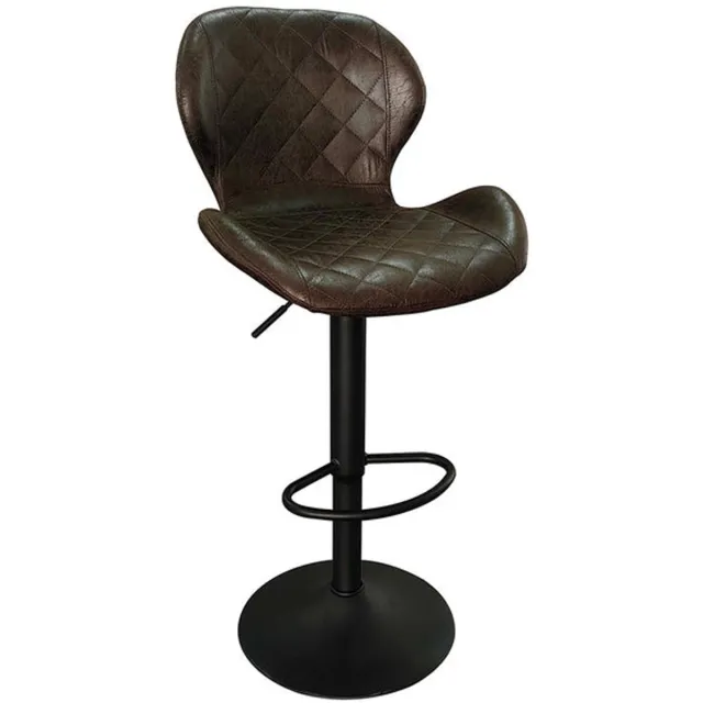 Rousseau Barstoel Malaga Donkerbruin – Rousseau – Verstelbare Zithoogte 59-80 cm – Draaibaar – PU Kunstleer