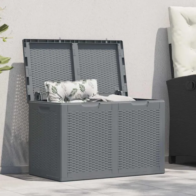 vidaXL Tuinbox 180 L PP rattan grijs, foto 2
