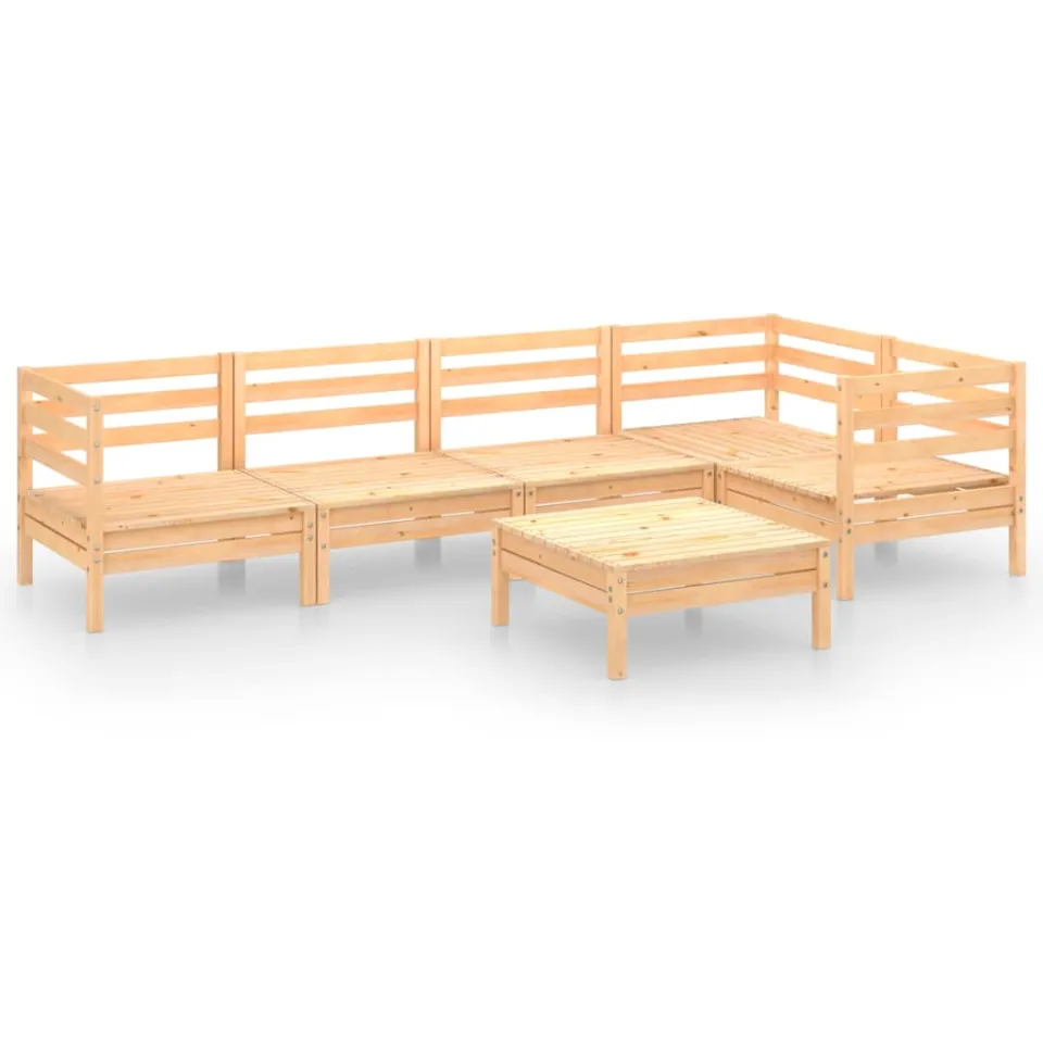 vidaXL 6-delige Loungeset massief grenenhout bruin, foto 3