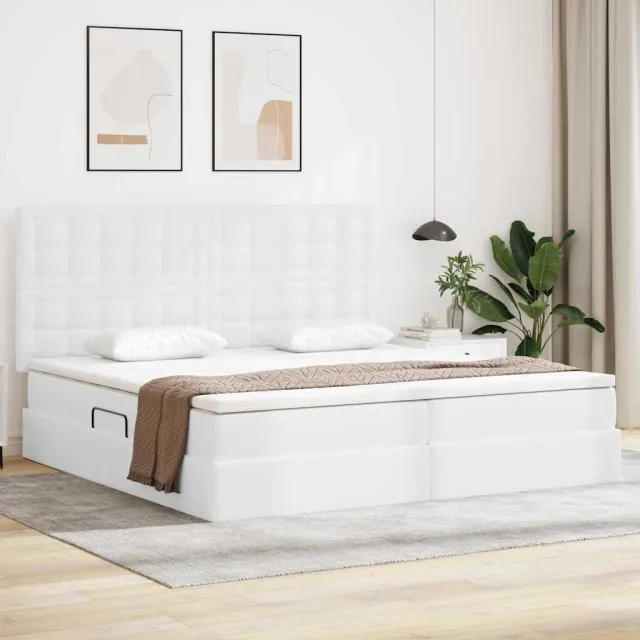 vidaXL Opslag bed Puur Wit 200 x 200 cm Nep Leer