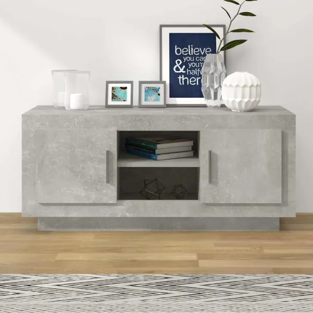 vidaXL Tv-meubel 102x35x45 cm bewerkt hout betongrijs grijs