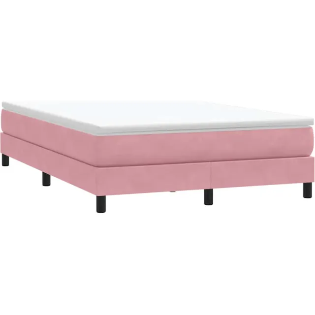vidaXL Boxspring zonder matras fluweel roze 140x210 cm