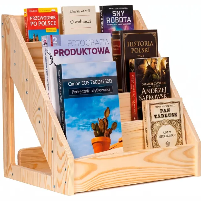 springos Boekenkast Kind - Hout - Linnen - 30 x 41,5 x 42,5 CM - 5 Etages - 30 Kg Naturel