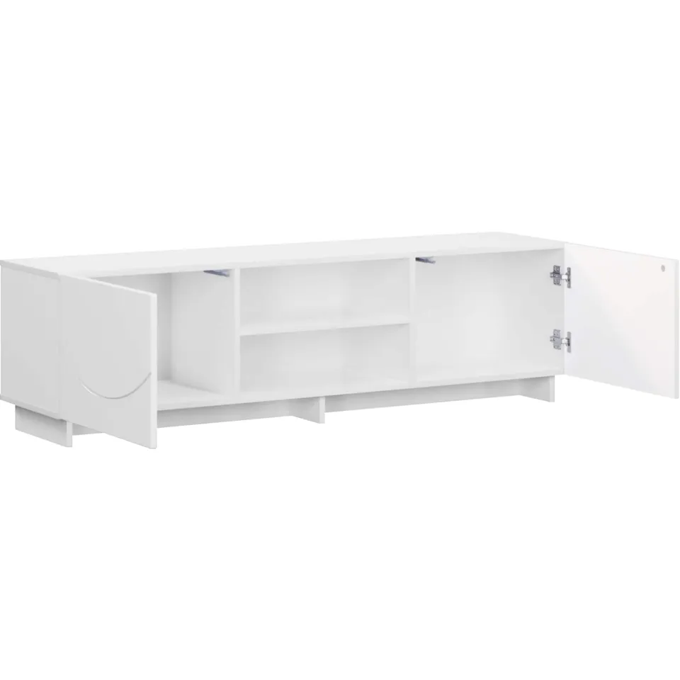 vidaXL TV-standaard 140 x 34,5 x 40 cm Hoogglans Wit Bewerkt hout