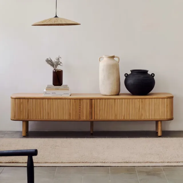 Kave Home TV-meubel 'Mailen' Essenhout, 200cm, kleur Naturel