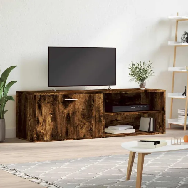 vidaXL Tv-meubel 120x34x37 cm bewerkt hout gerookt eikenkleurig Bruin