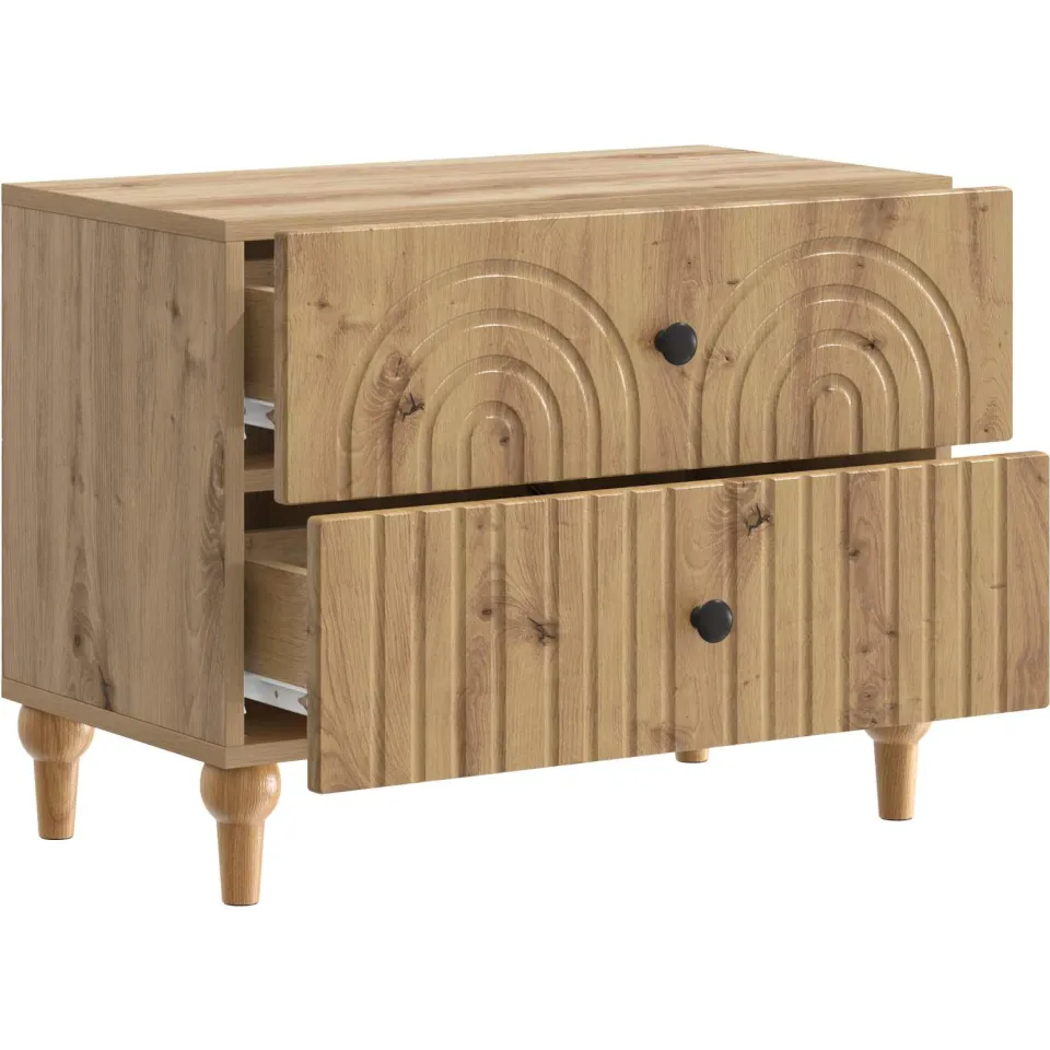 vidaXL Nachtkastje Artisanaal eiken 62 x 34,5 x 48 cm Bewerkt hout, foto 3