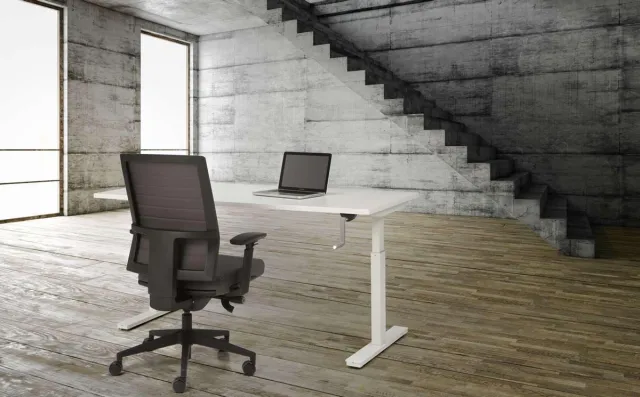 ABC Kantoormeubelen Bureau Teez Slinger zit/sta verstelbaar breed 120CM diep 80CM bladkleur Wit framekleur Wit (RAL9010) Wit (RAL9010)/Wit
