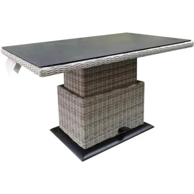AVH-Collectie Miami lounge-diningtafel 130x75xH47-71 cm in hoogte verstelbaar wit grijs