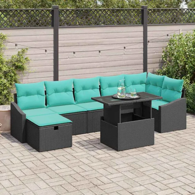 vidaXL Tuin Sofa Set 8 st poly rattan Bruin