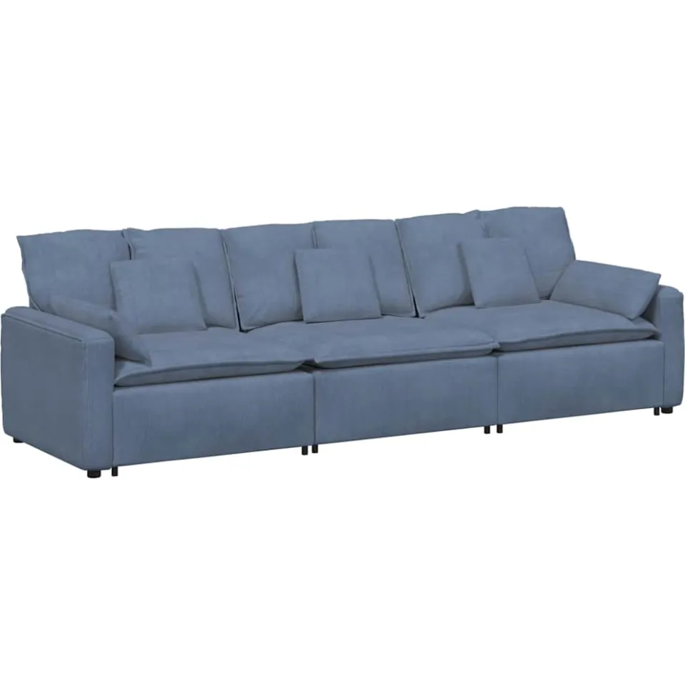 vidaXL Modulaire bank met kussens blauw