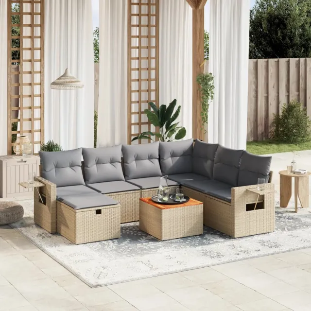 vidaXL Patio Sofa Set 6-zits Mix Beige en Lichtgrijs, foto 2