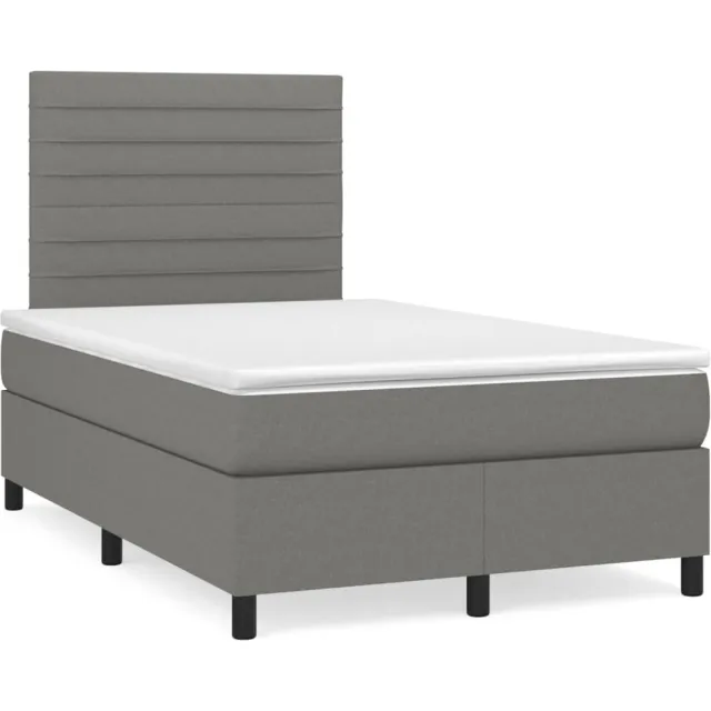 vidaXL Boxspring met matras stof donkergrijs 120x190 cm grijs