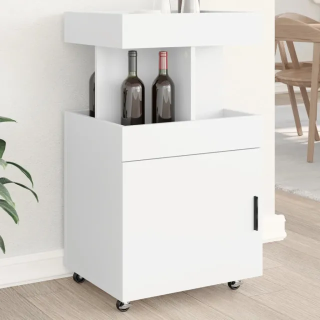 vidaXL Drankkar 50x41x89 cm bewerkt hout wit, foto 2