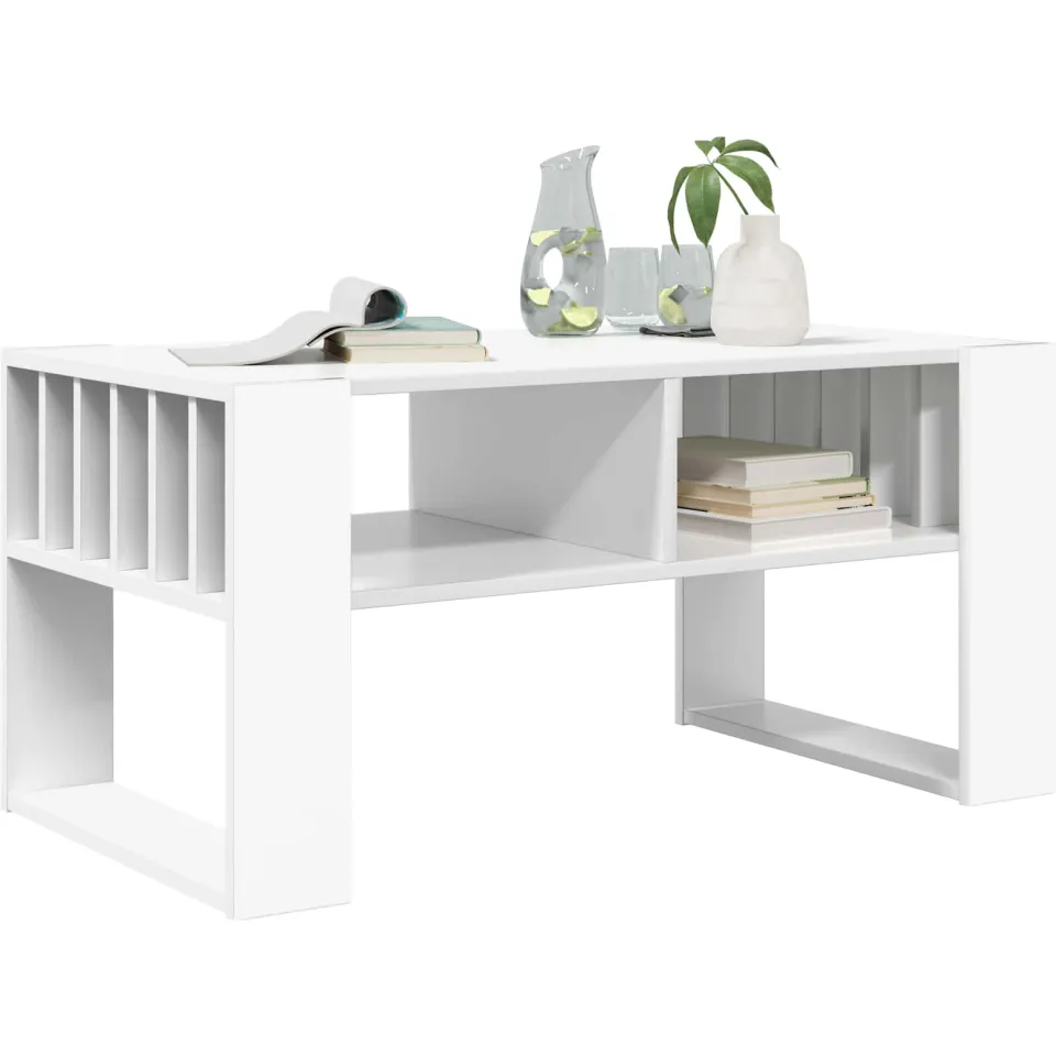 vidaXL Salontafel Wit 92 x 49,5 x 45 cm Bewerkt hout