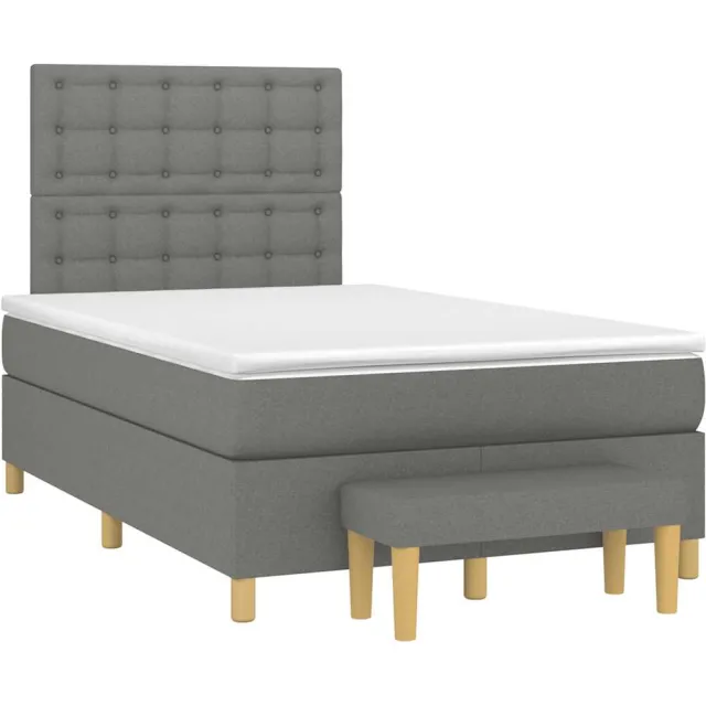 vidaXL Boxspring met matras stof donkergrijs 120x190 cm grijs