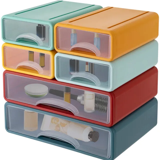 Happiq Bureau-organizer - Voor Kantoorbenodigdheden en Cosmetica - 6-Laden - Transparant Zwart